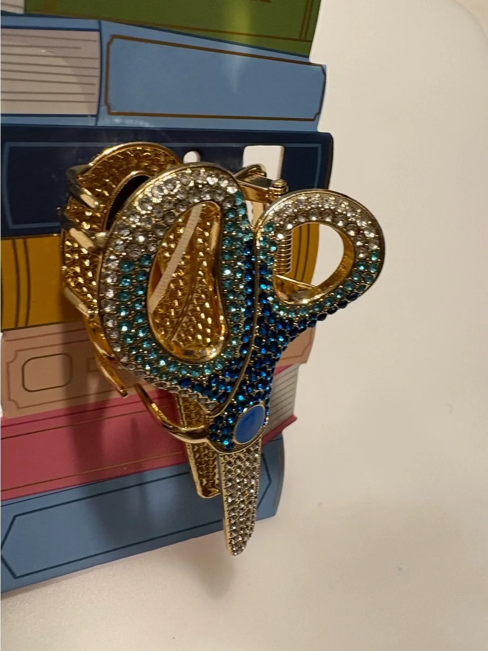 Rhinestoned blue hair claw